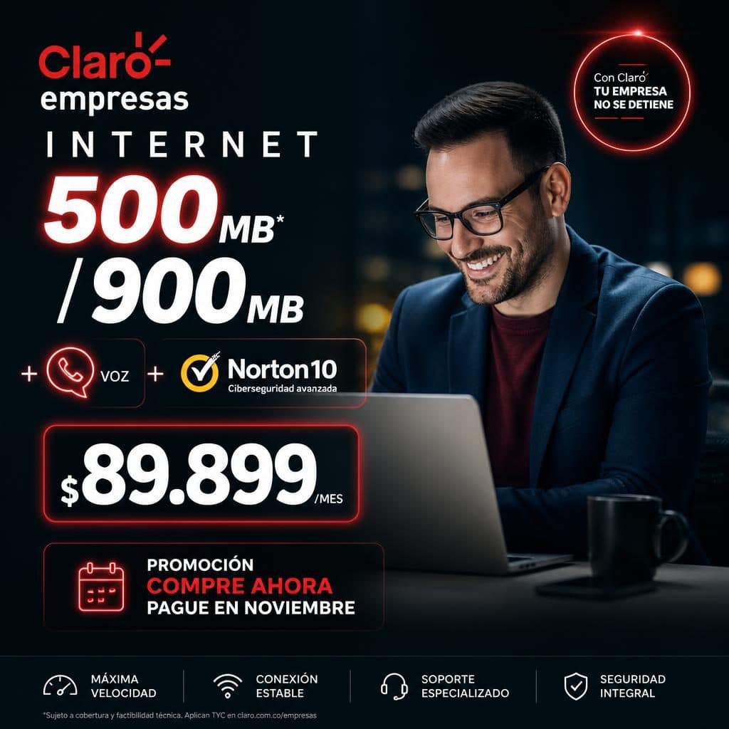 INTERNET 500MB* / 900MB + VOZ + NORTON10