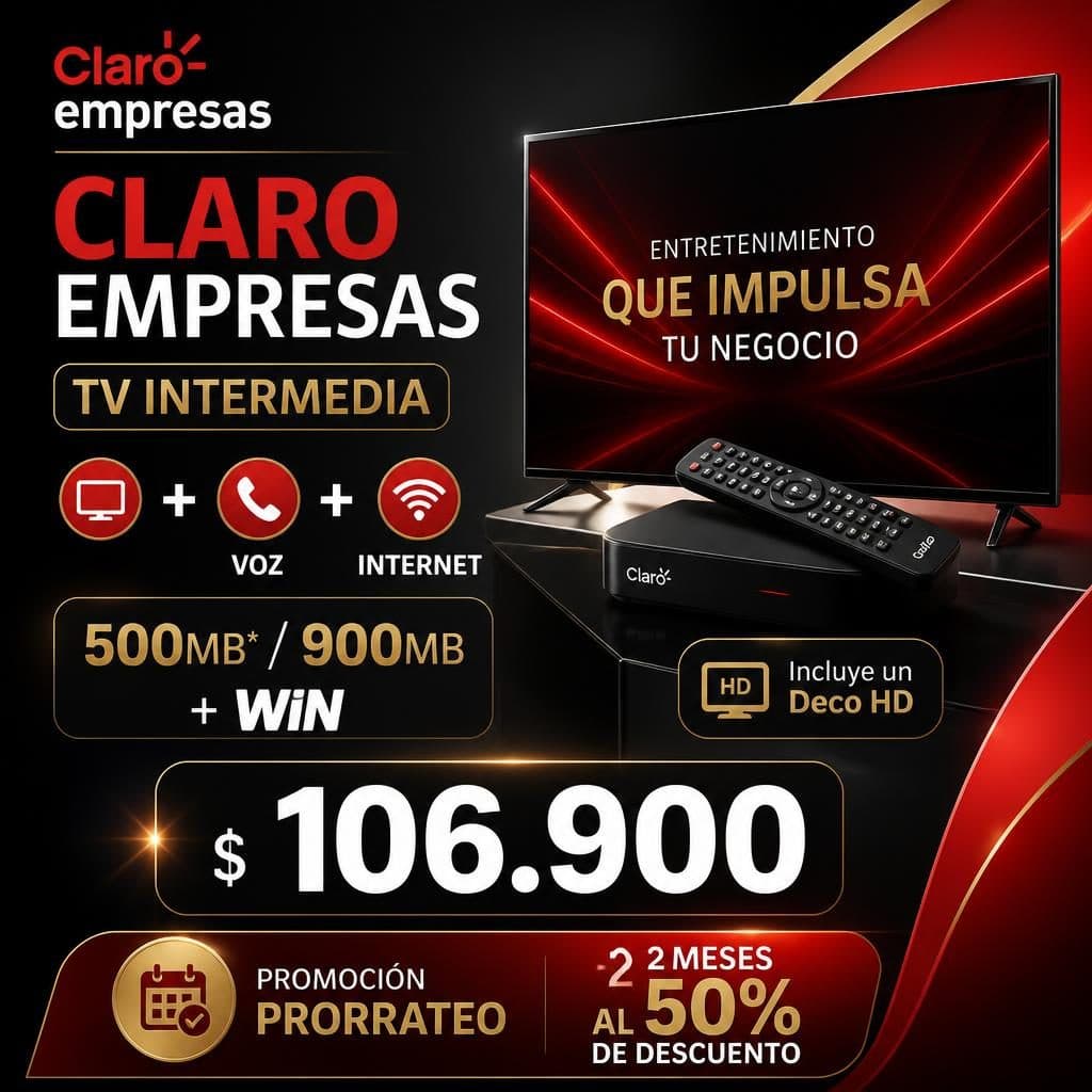 TV INTERMEDIA + VOZ + INTERNET 500MB* / 900MB + WIN (Incluye un Deco HD)