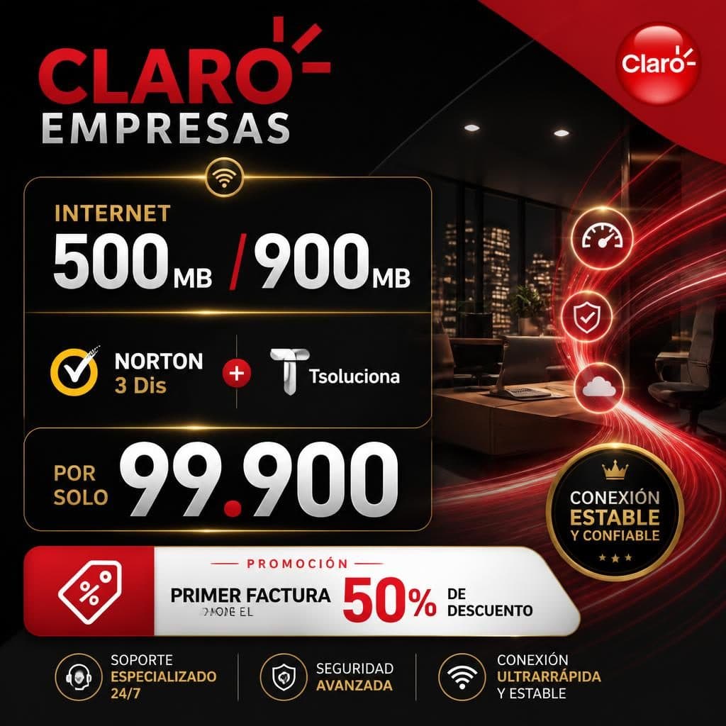 Internet 500 MB / 900 MB + NORTON 3 Dis + Tsoluciona