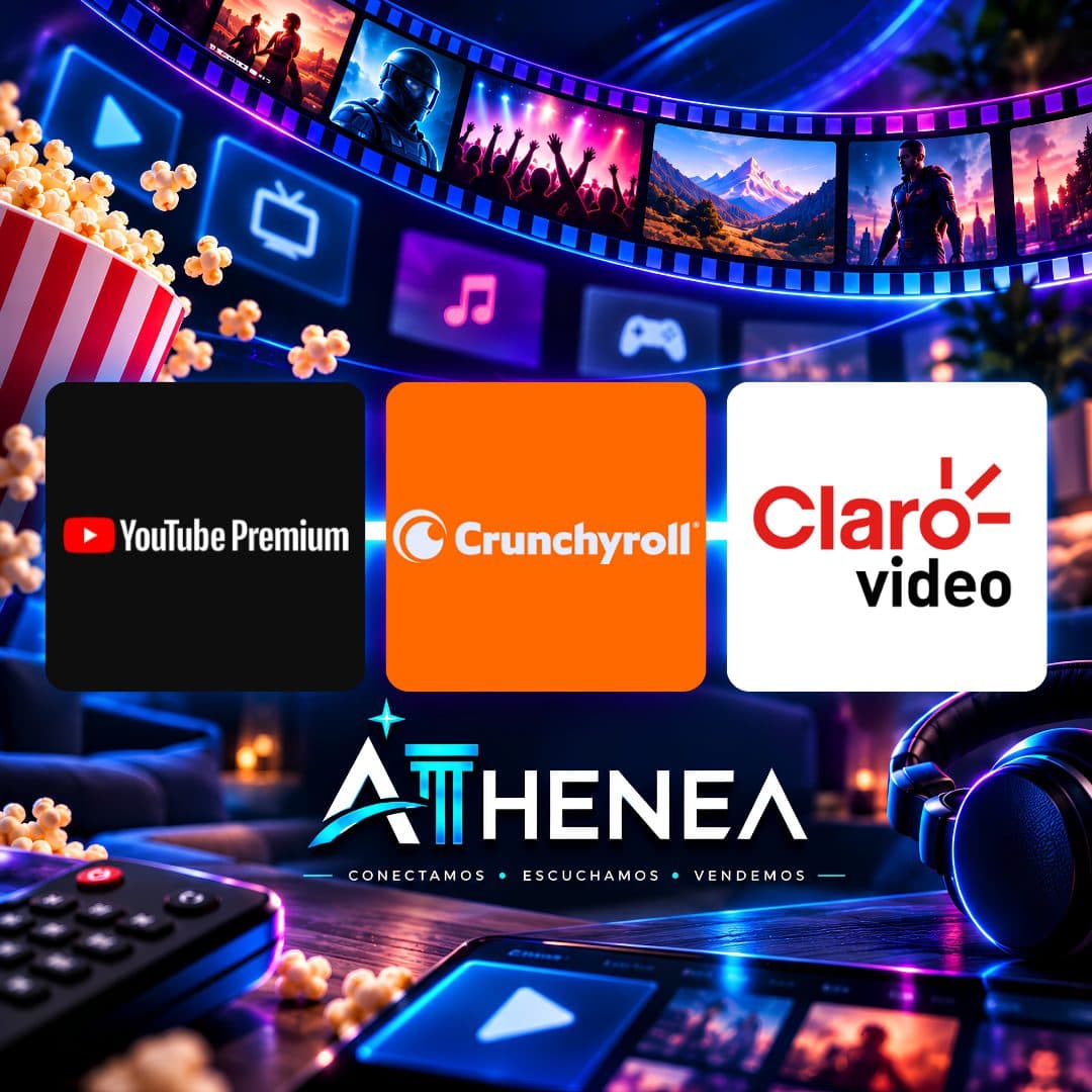 YOUTUBE + CRUNCHYROLL + CLARO VIDEO