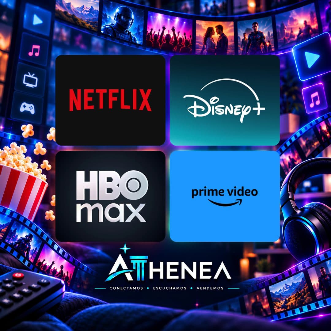 NETFLIX + DISNEY+ CON ESPN + HBO MAX + AMAZON PRIME VIDEO