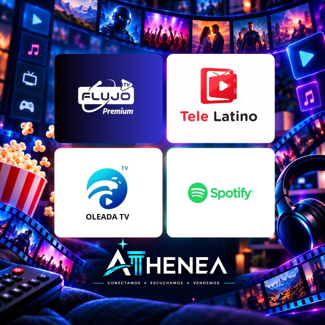FLUJO TV + TELE LATINO + OLEADA TV + SPOTIFY