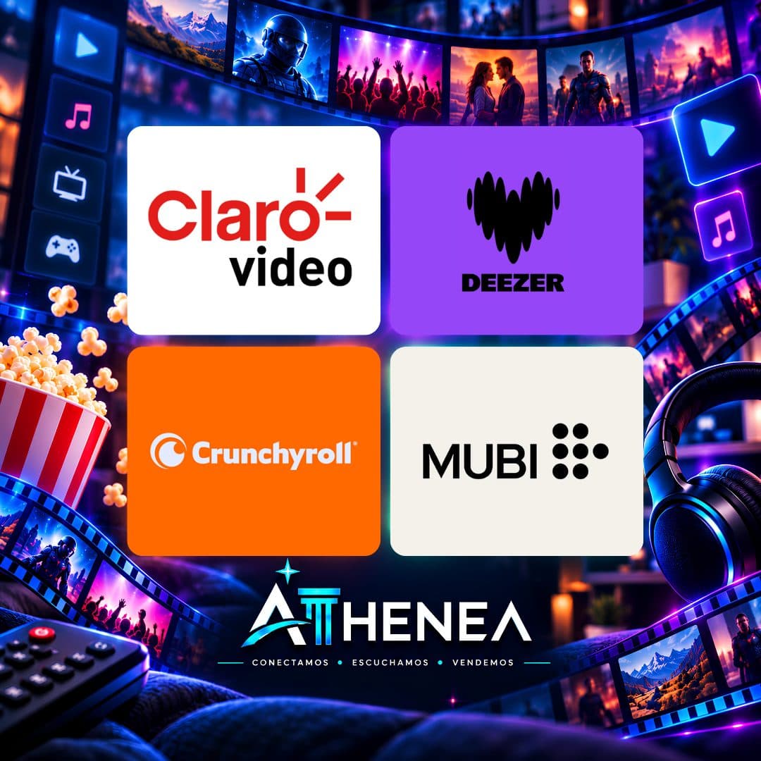 CLARO VIDEO + DEEZER + CRUNCHYROLL + MUBI