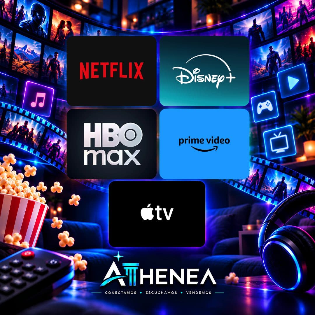 NETFLIX + DISNEY+ SIN ESPN + HBO MAX + AMAZON PRIME VIDEO + APPLE TV
