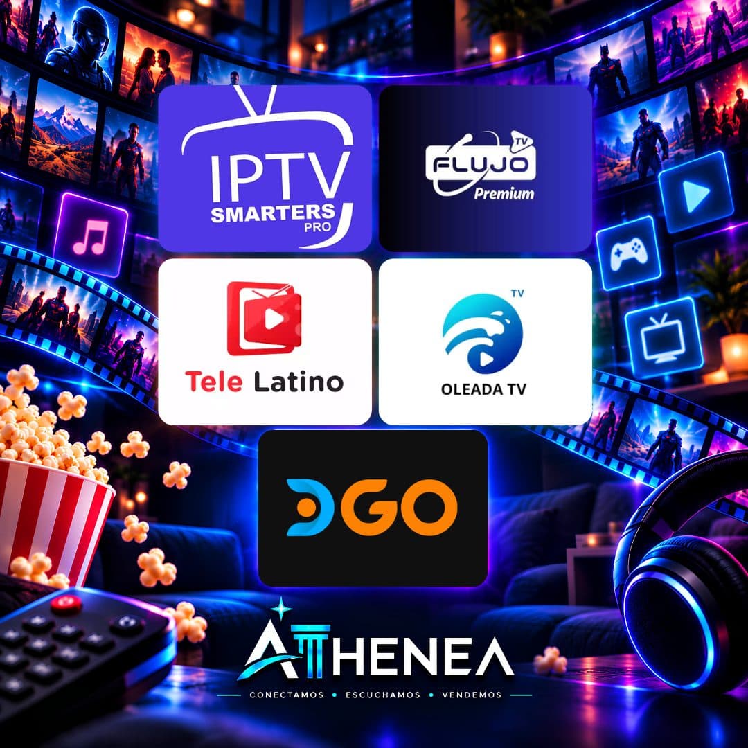 IPTV + FLUJO TV + TELE LATINO + OLEADA TV + DIRECTV GO