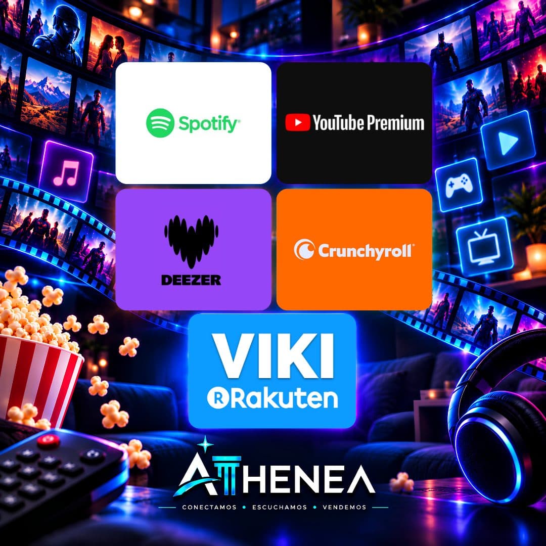 SPOTIFY + YOUTUBE + DEEZER + CRUNCHYROLL + RAKUTEN VIKI