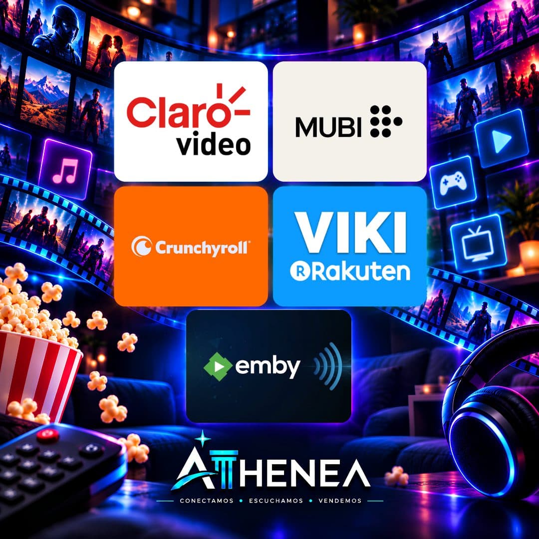 CLARO VIDEO + MUBI + CRUNCHYROLL + RAKUTEN VIKI + EMBY
