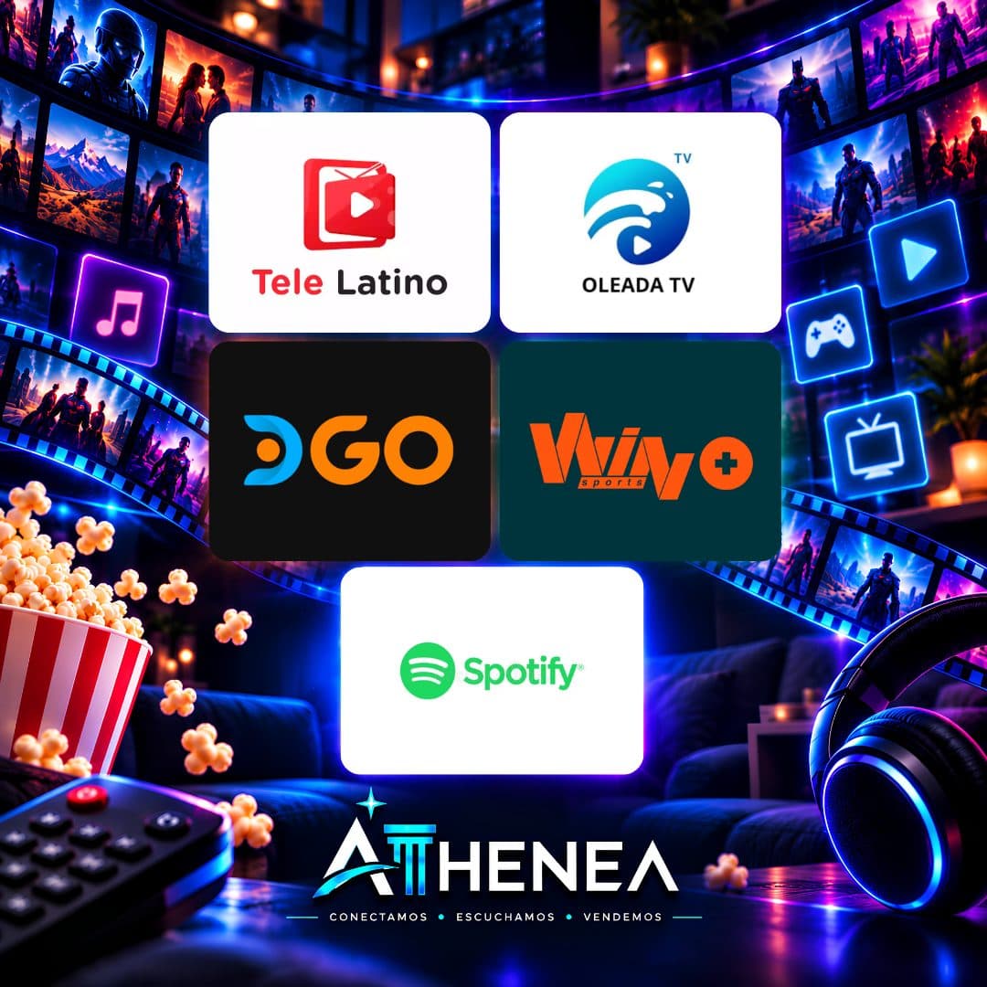 TELE LATINO + OLEADA TV + DIRECTV GO + WIN+ + SPOTIFY