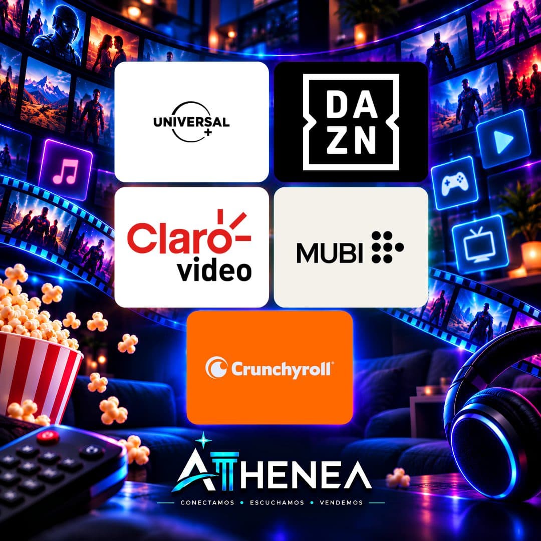 UNIVERSAL+ + DAZN + CLARO VIDEO + MUBI + CRUNCHYROLL